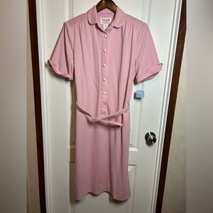 Vintage Henry Lee Petite’s Pink Button-Up Dress - Size 8 NWT NOS